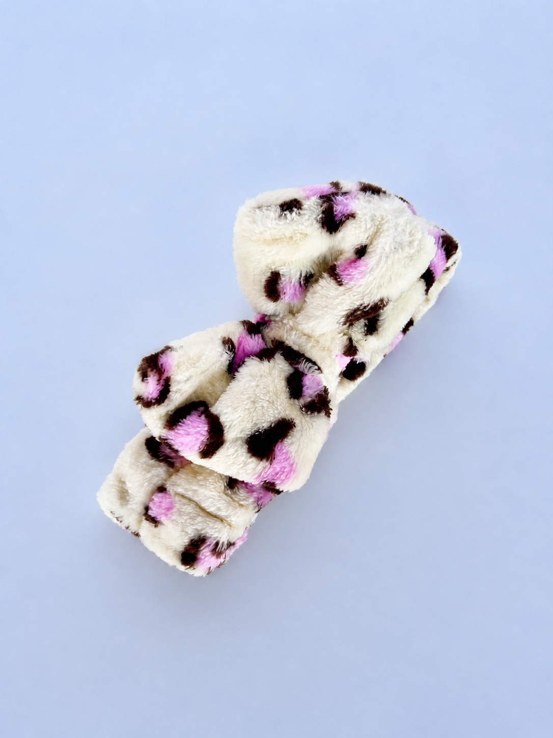 Faixa de Maquiagem Plush Animal Print com Laço Estiloso